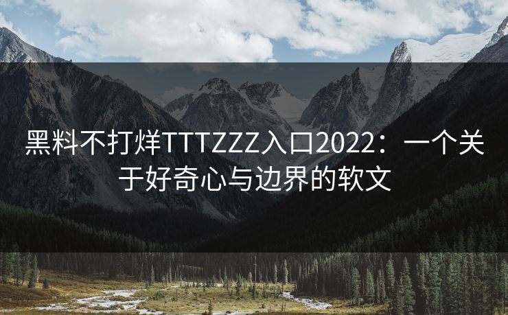 黑料不打烊TTTZZZ入口2022：一个关于好奇心与边界的软文