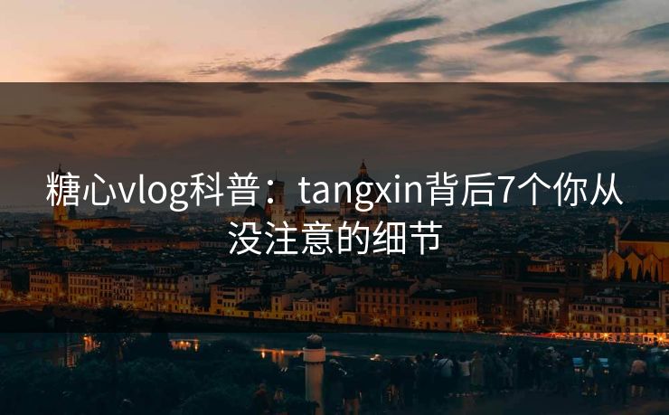糖心vlog科普:tangxin背后7个你从没注意的细节 糖心vlog科普:tangxin背后7个你从没注意的细节
