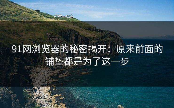 91网浏览器的秘密揭开：原来前面的铺垫都是为了这一步